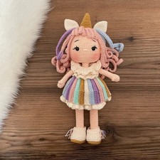 Unicorn Girl Crochet, Handmade Crochet Amigurumi Doll Gift, Amigurumi Doll