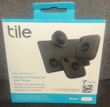 Tile Mate 2022 Essentials Universal Bluetooth Tracker - Black, 4-Pack Tiles