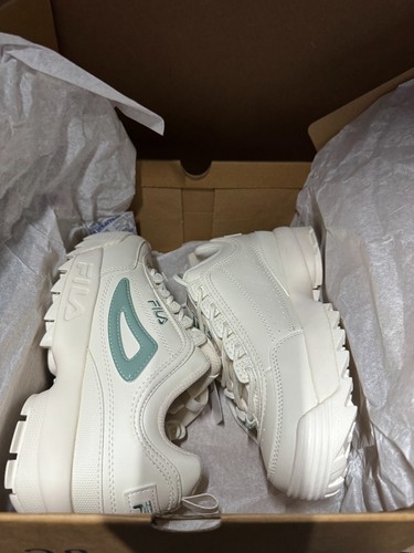 Autentico Fila Disruptor 2 GS® (Junior UK taglia 4,5 EUR 37,5) bianco/verde - Foto 6 di 7