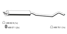 Mittelschalldämpfer ERNST 012201 für OPEL CORSA X01 F08 F68