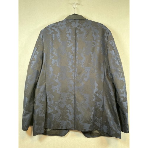 INC International Concepts XL Slim Fit Blau Schwarz Blumen Jacquard Blazer Jacke - Bild 4 von 10
