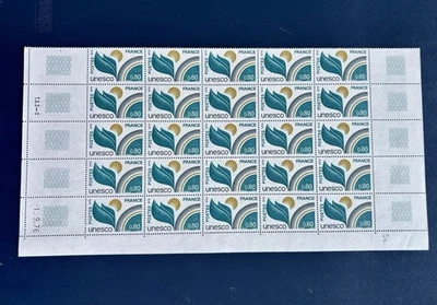 FRANCE 1976 Demi FEUILLE 25v YT 50 UNESCO Conseil Europe Coin Date 01091976 - Photo 1/2