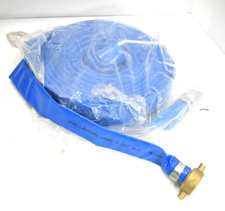 1-1/2" x 100 ft Blue Layflat PVC Discharge Hose Assembly w/ Aluminum Pin Lug Fi