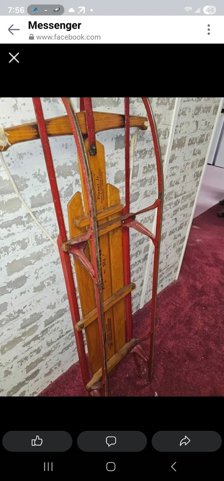 Trenó Vintage (Cerca de 1950) Excelente Condição, Flyer Flexível S-51J com "Super Direção" - Imagem 3 de 4