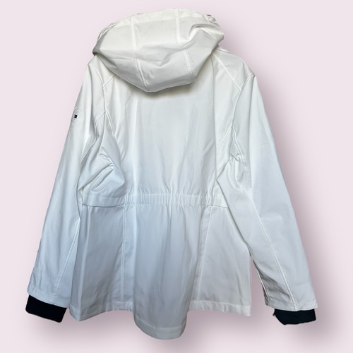 Tommy Hilfiger Women’s Lightweight Windbreaker Hooded Jacket White Size 2XL - Picture 3 of 14