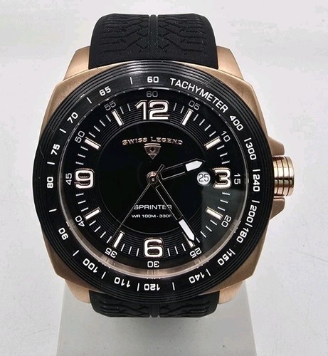 Swiss Legend Sprinter Watch Stainless Steel Silicone Band New Battery 