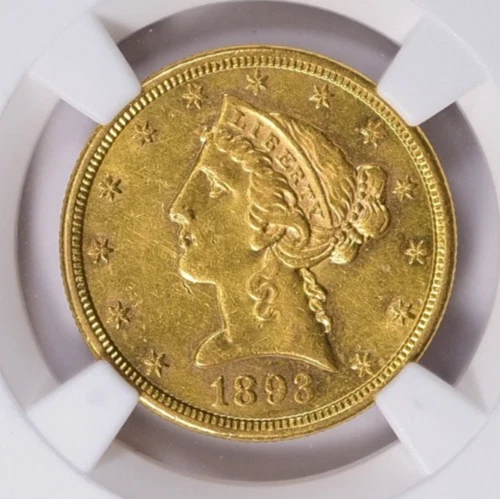 1893-S LIBERTY HEAD HALF EAGLE $5 GOLD NGC AU58 - Image 3 of 3
