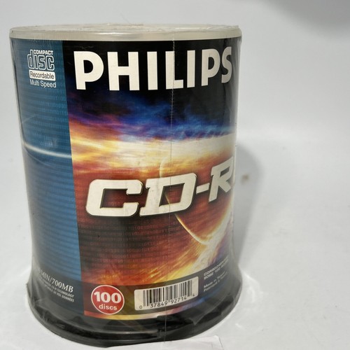 Philips CD-R 80 700MB 80-Minute 48x Speed 100 Pack NEW SEALED - Afbeelding 3 van 4