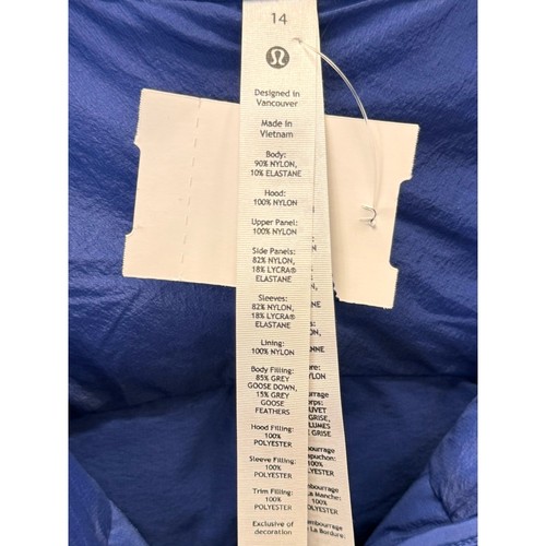 Lululemon Sz. 14 Purple Down For It All Hooded Down Quilted Nylon Zip Coat - Picture 11 of 12