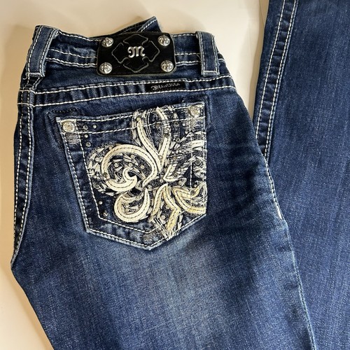 Miss Me Jeans Gr. 26 Bootcut Cowgirl Western Y2K Fleur Blue Denim JP5769B - Bild 2 von 11