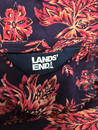 Lands’ End Womens Floral Oversized Tie Waist Cover up Lightweight Size XS/Small - Picture 5 of 7