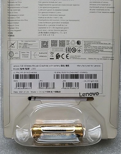 Lenovo 530 Wireless Mouse (Graphite) NEW Sealed Black AA Battery Included - Bild 3 von 3
