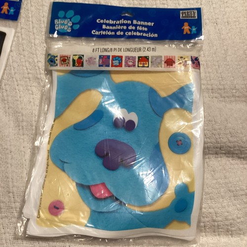 Blue's Clues 1 Banner + 32 Beutetüten Leckerlisäcke Partyzubehör Nick Jr Neu in Verpackung - Bild 2 von 8