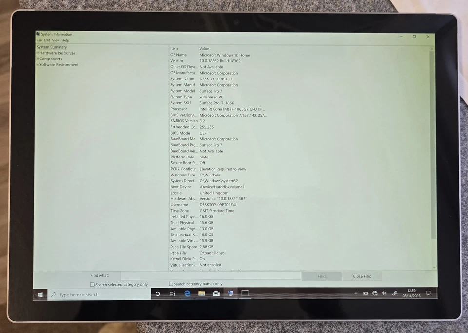 Microsoft Surface Pro 7 Core i5 1035G4 10TH Gen 16GB RAM 256GB (Minor Flicker) - Image 2 of 4