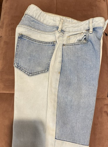 PacSun Damen Patch On Colorblock Blau Mom Jeans High Rise Gr. 25 Denim Süß - Bild 11 von 15