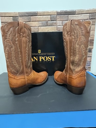 The Dan Post Men's Cognac Ostrich Western Boots, model DP2543R Western 9EW - Picture 9 of 16