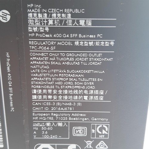 HP i5 PC ProDesk 400 G4 i5-7500 16GB RAM 128GB SSD Windows 10 SFF Desktop - Picture 7 of 8