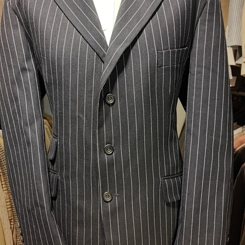 Mens 46R 40 X 32 Pinstripe 2 Piece Suit Jacket Trousers Pakeman Catto & Carter - Picture 9 of 24