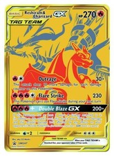 Reshiram & Charizard GX Gold Black Star Promo SM247 NM, English Pokemon Promos