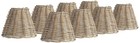 Springcrest Natural Wicker Chandelier Lamp Shades 3x6x5 (Clip-On) Set of 8