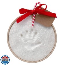 Child to Cherish Glitter Baby Handprint First Christmas Ornament Kit with Woo