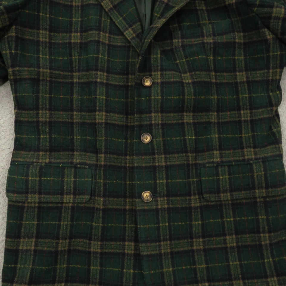 Casaco esportivo xadrez tartan lã média blazer Gap masculino vintage 3/2 rolos 40R - Imagem 4 de 4