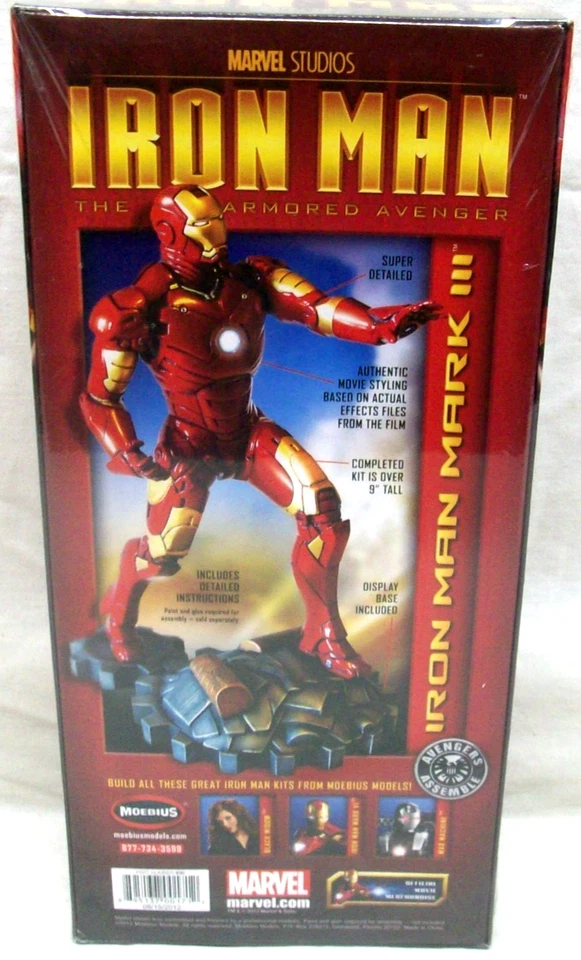 NEW & Sealed 2012 Iron Man Mark III The Armored Avenger Moebius 1/8 Scale Kit - Image 2 of 3