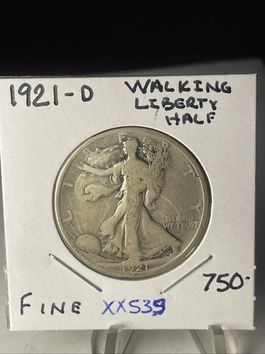 BETTER DATE 1921 D WALKING LIBERTY HALF DOLLAR IN NICE FINE CONDITION  XX539