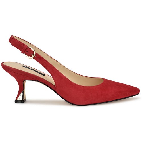 Nine West Womens Jannit Leather Kitten Slingback Heels Shoes BHFO 9981 - Picture 2 of 3