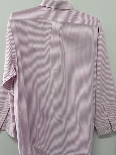Polo Ralph Lauren Yarmouth 100% Cotton Mens 16 33 Oxford Dress Shirt Pink Stripe - Picture 4 of 6