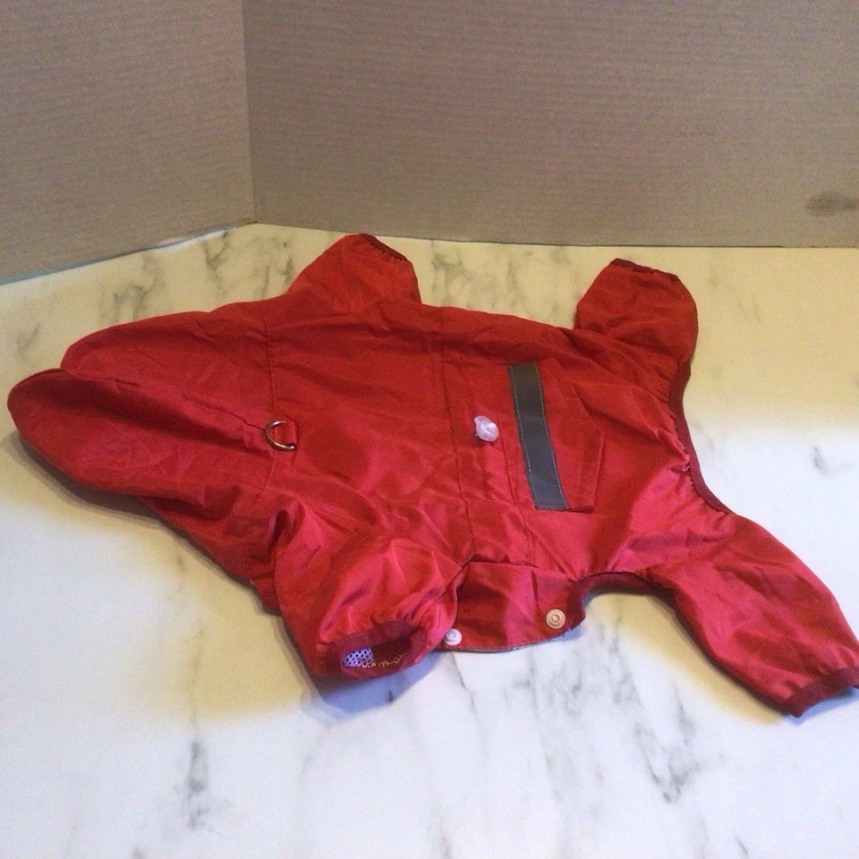 Impermeable Simply Dog perro pequeño con rayas reflectantes talla S Foto 4 de 4