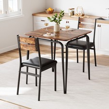 3 Piece Kitchen Dining Room Sets for Small Space,Table w/ 2 Upholstered Chairs