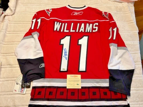 Justin Williams Signed Reebok Edge Premier Official NHL Replica Jersey - Size XL