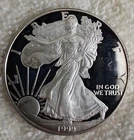 1999 P Proof American Silver Eagle.. Impaired Proof. No Box No Coa. Bullion Valu
