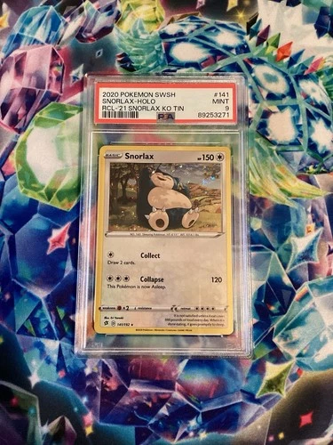 PSA 9 Snorlax 141 cosmos holo - Pokemon 2021 Rebel Clash-Snorlax KnockOut Tin