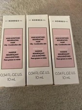 Korres *SET OF 3* NIB Pomegranate AHAS & Enzymes Resurfacing Mask Travel Size