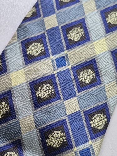 Harley Davidson Tie Blue Grey Men's Ralph Marlin 2011 Motorcycle  - Picture 7 of 11