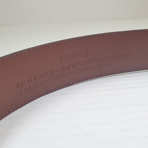 Coach Cowhide Leather Dress Belt Men's Size 36 Handcrafted In Italy 5950 - Picture 16 of 18
