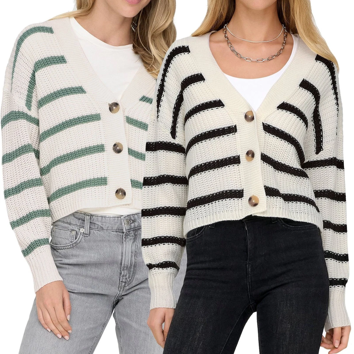 damenbekleidung only strickjacke gestreift
