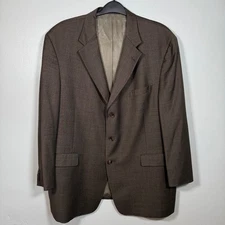Men’s 48R Italian Wool Blazer Fabric by Loro Piana, Brown Classic Sport Coat