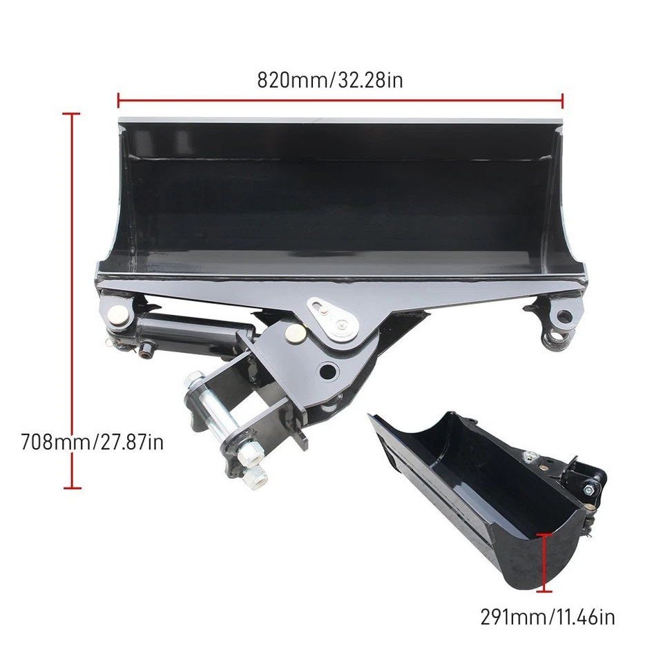 Cubo basculante de 800 mm para accesorios de mini excavadora de 0,8-1,5 toneladas ENVÍO GRATUITO Foto 3 de 4
