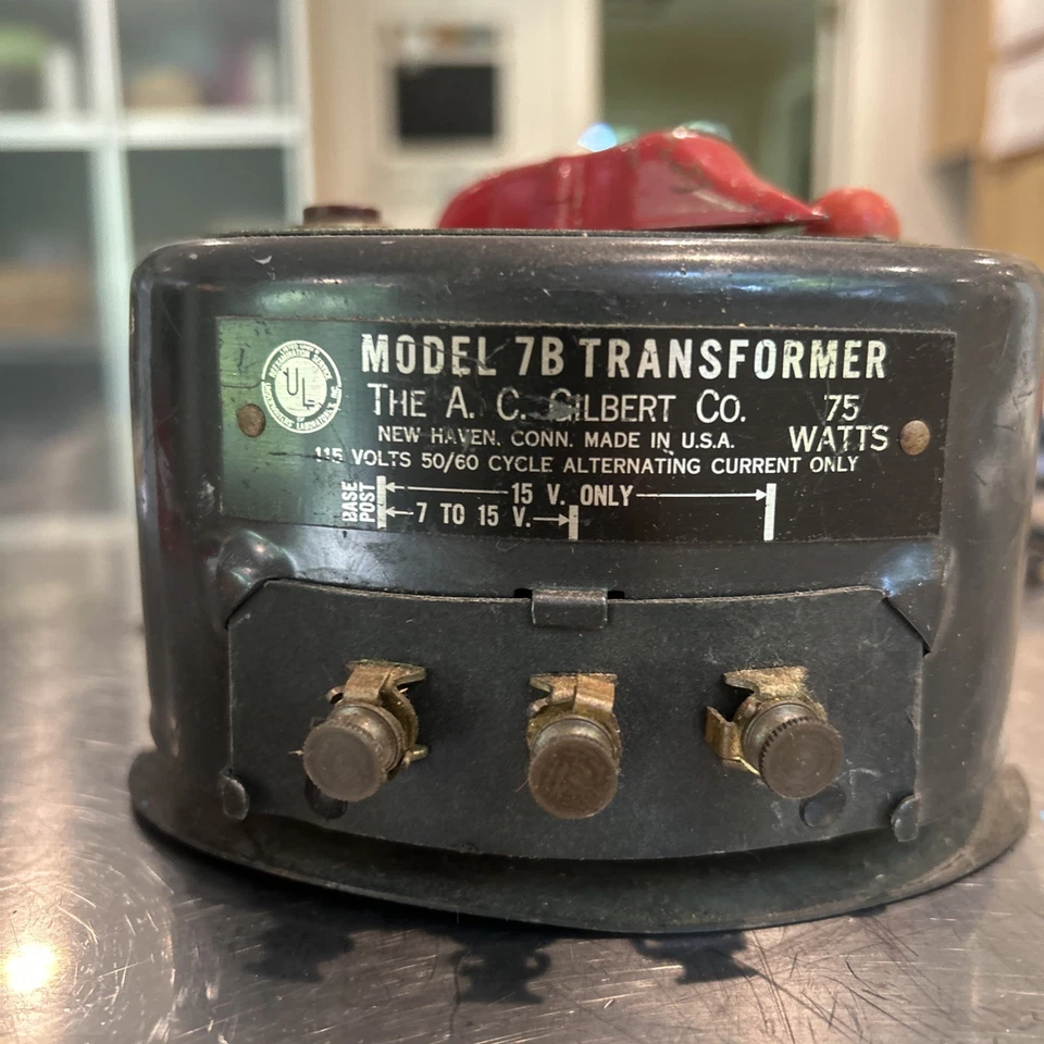 Transformador de tren American Flyer Lines modelo 7B A.C. Gilbert Co. de colección como está Foto 4 de 4