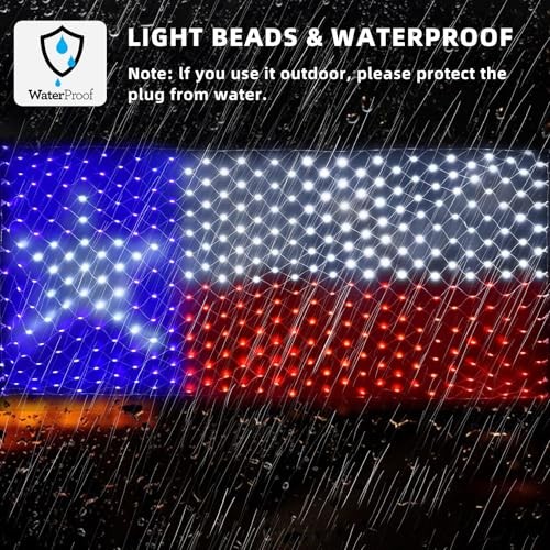 Texas Flagge Netz Lichter Außen 3,3x6,6 Fuß - 384 LED patriotische Texas-Flagge - Bild 4 von 8