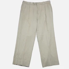 Tommy Bahama Dress Pants Men's 35XUFN (35x29) Brown Chino silk Pleated relaxed