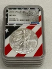 2017 Silver Eagle NGC MS 69 ~  Rare Flag Label ~ PRISTINE ~ NO SPOTS  (163)