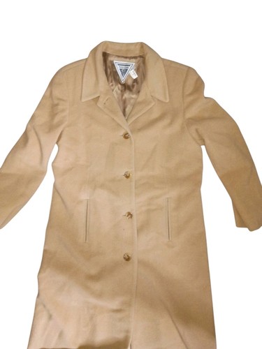 Abrigo largo vintage Marvin Richards pelo camel con forro satinado talla 16 EE. UU. - Imagen 2 de 10