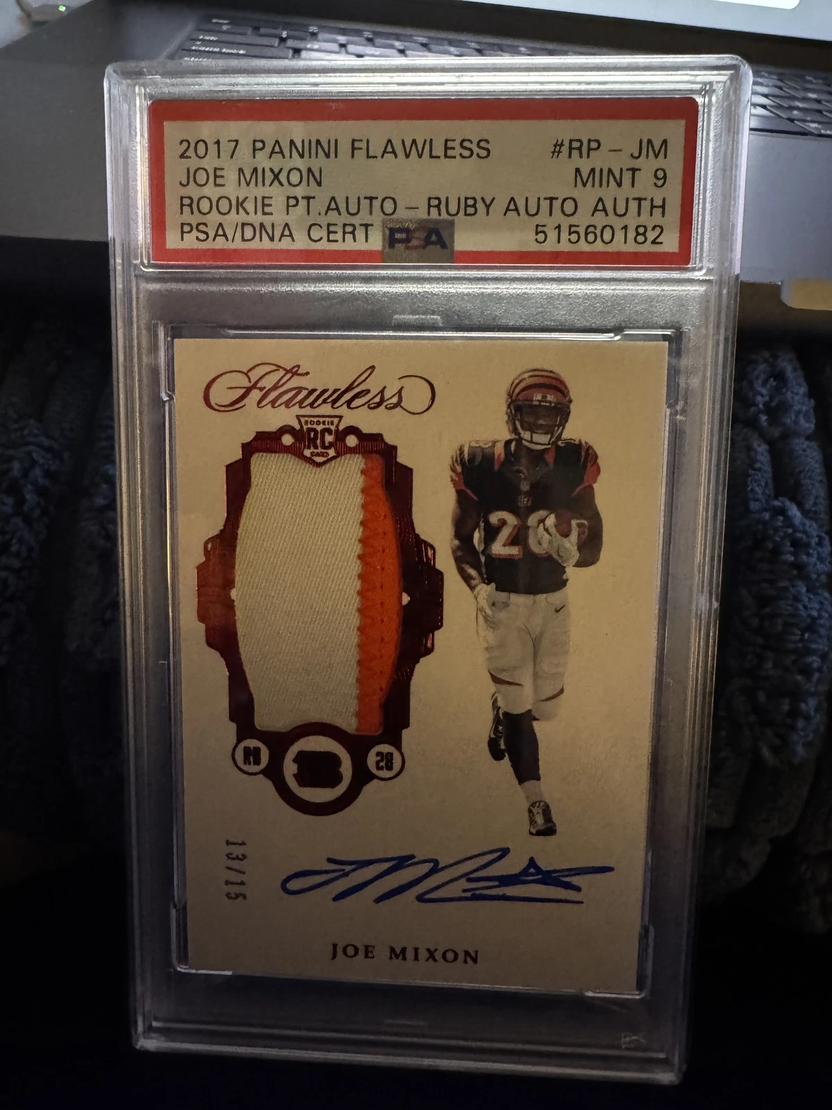 Joe Mixon Panini Flawless Rookie Patch Autograph #RPJM Ruby