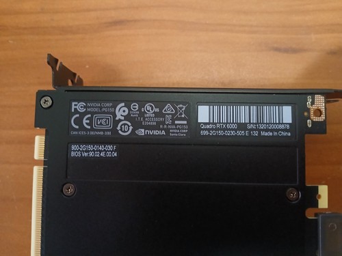 Dell NVIDIA Quadro RTX 6000 PG150 24GB Passive Cooled SERVER GPU Graphics Card - Picture 6 of 8