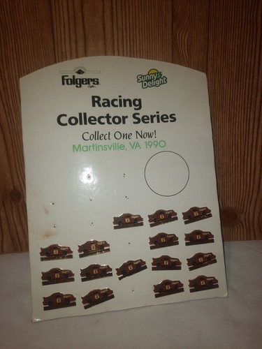 16x Martinsville Virginia 1990 Racing Race Car Track Lapel Hat Pins On Display