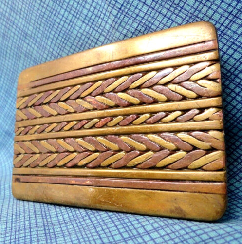 Artisan Brass Copper Dress Belt Buckle Boho Hippie Vintage 70s .SHY846 - Picture 5 of 9